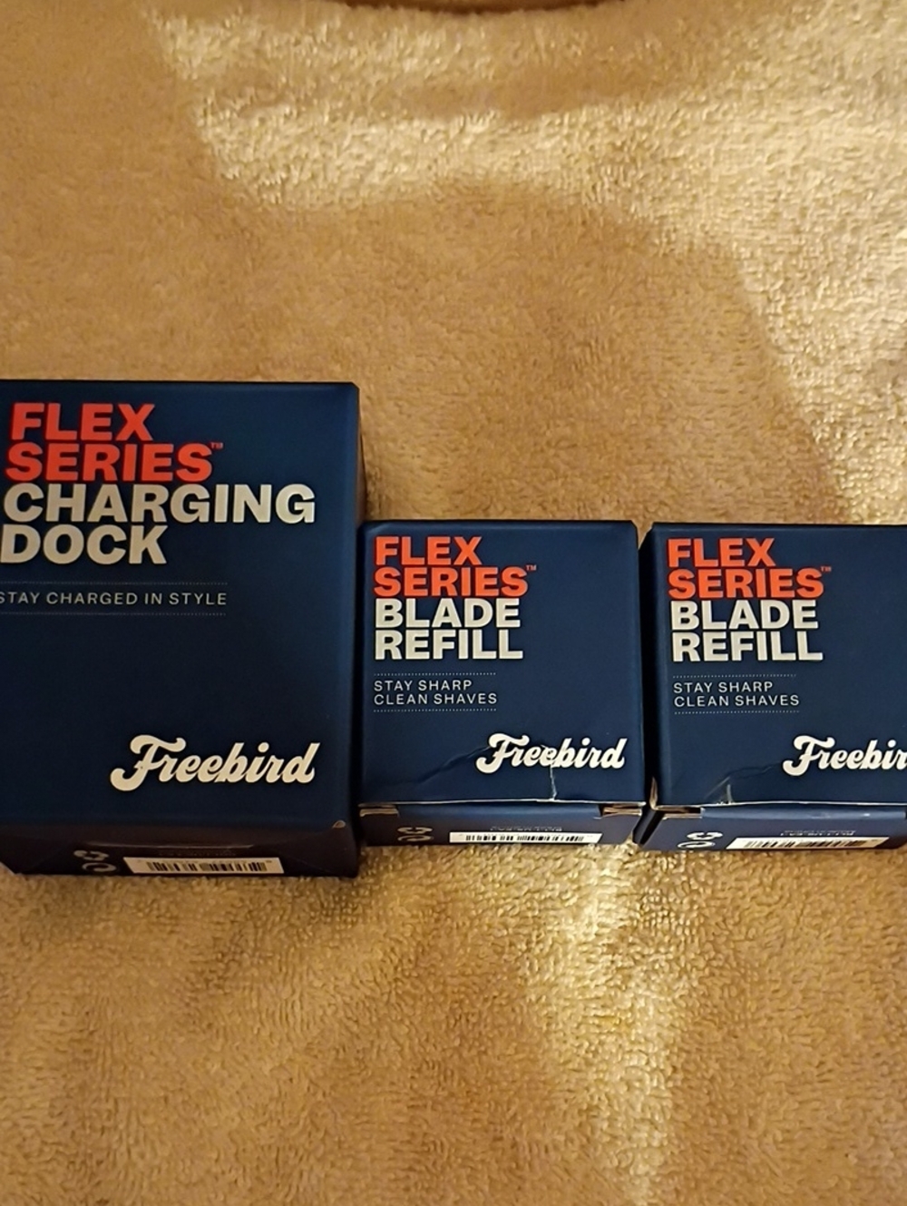 Freebird Flex Series Charging Dock & Blade Refills - Navy Blue